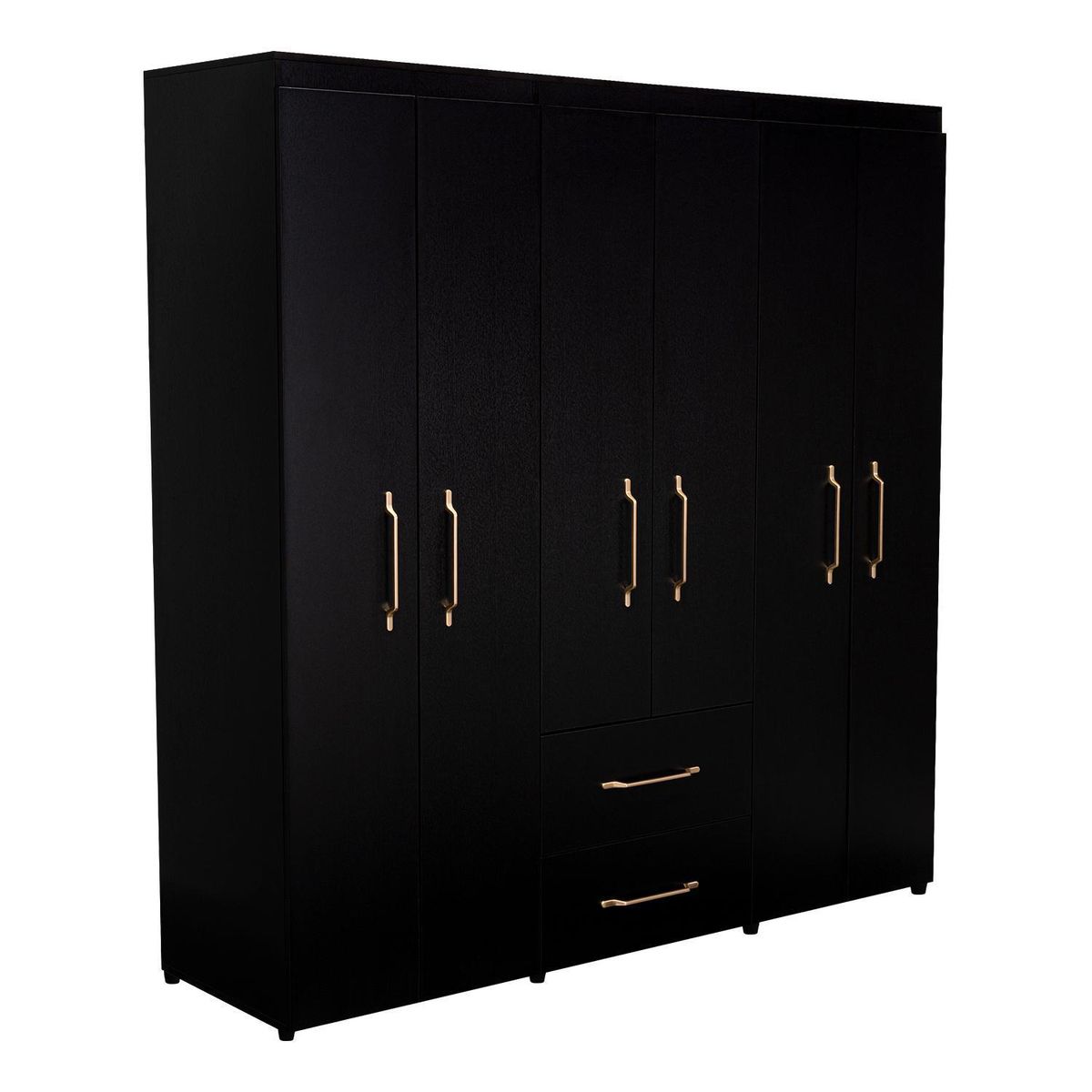 TUHOME - Closet 6 Puerta(s) 2 Cajón(es) 6 Repisa(s) 170.3x180x50.3 cm Wengue