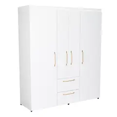 TUHOME - Closet 4 Puerta(s) 2 Cajón(es) 6 Repisa(s) 150.3x177.9x50.4 cm Blanco