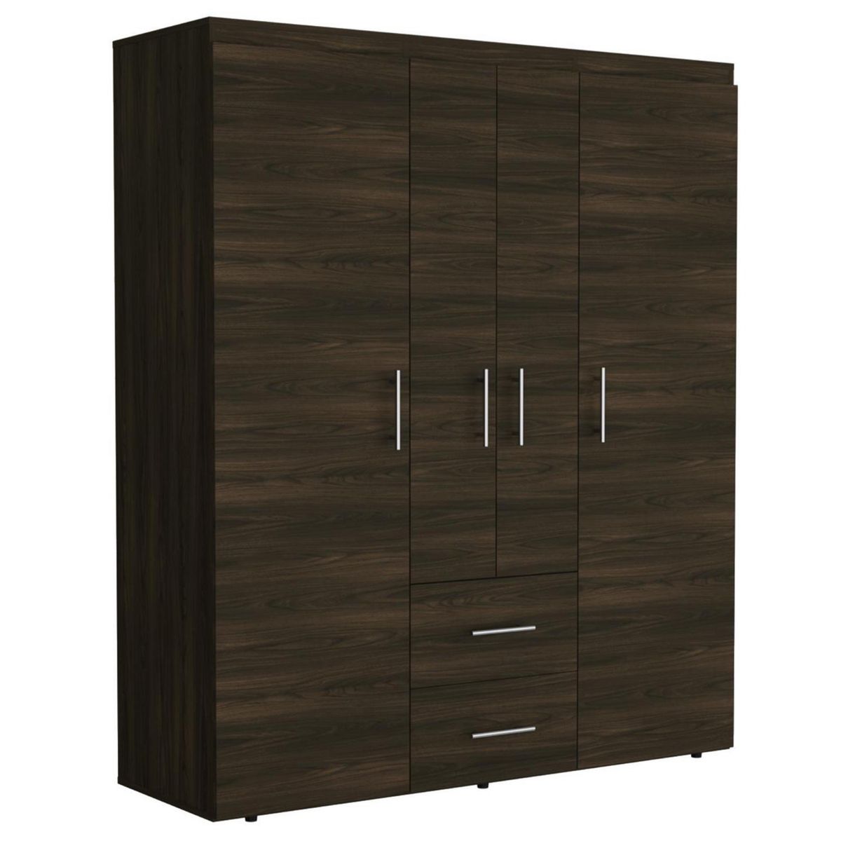 TUHOME - Closet 4 Puerta(s) 2 Cajón(es) 4 Repisa(s) 150.3x177.9x50.4 cm Nogal