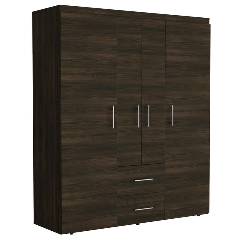 TUHOME - Closet 4 Puerta(s) 2 Cajón(es) 4 Repisa(s) 150.3x177.9x50.4 cm Nogal