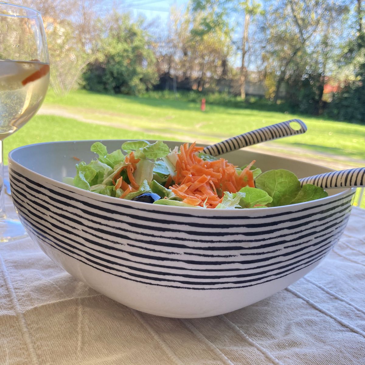 DECOGREEN - Bowl Decogreen Biobamboo Rayas 20 Cm Capacidad 3 Litros