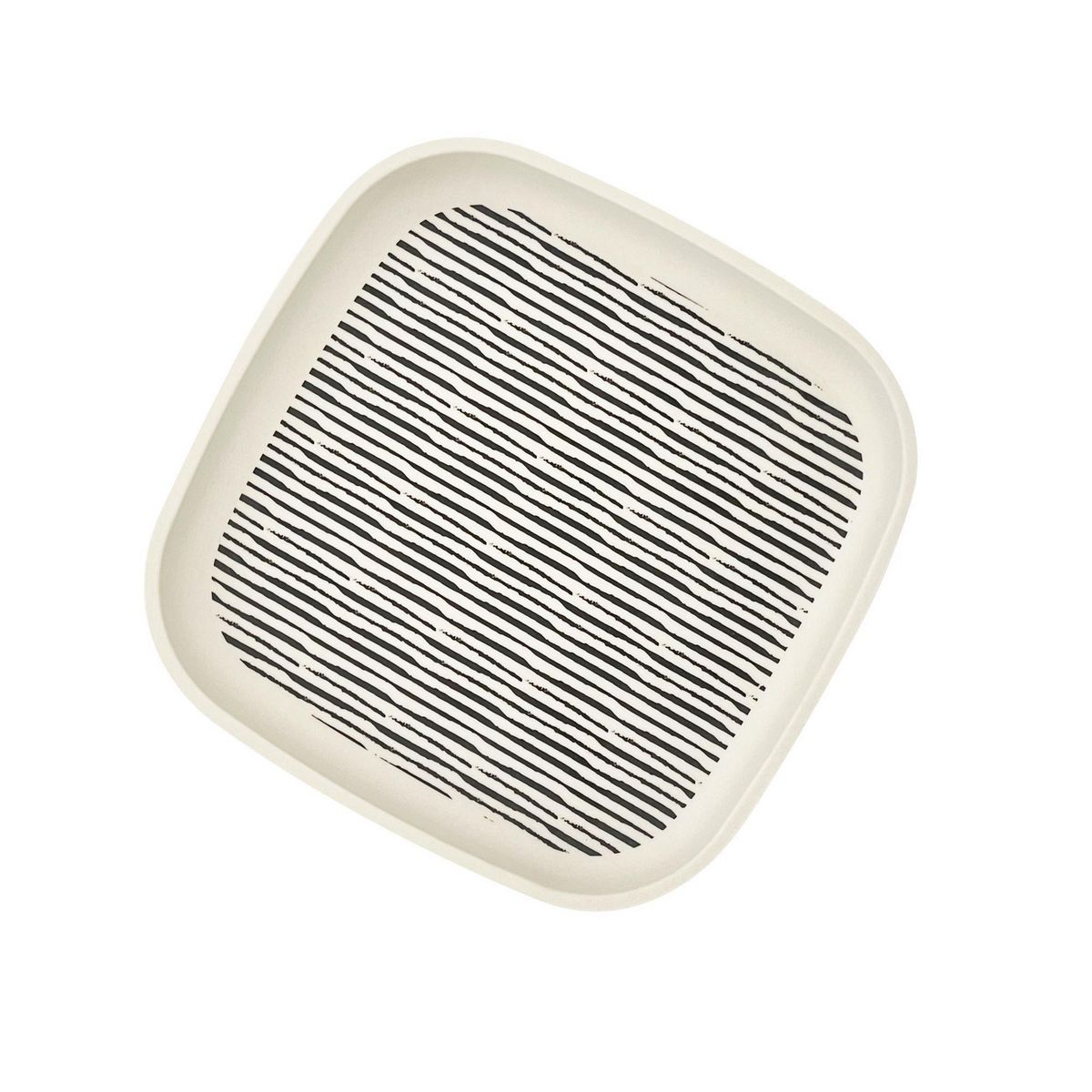 DECOGREEN - Plato 18x18 cm BioBamboo Cuadrado Rayas