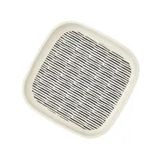 DECOGREEN - Plato 18x18 cm BioBamboo Cuadrado Rayas
