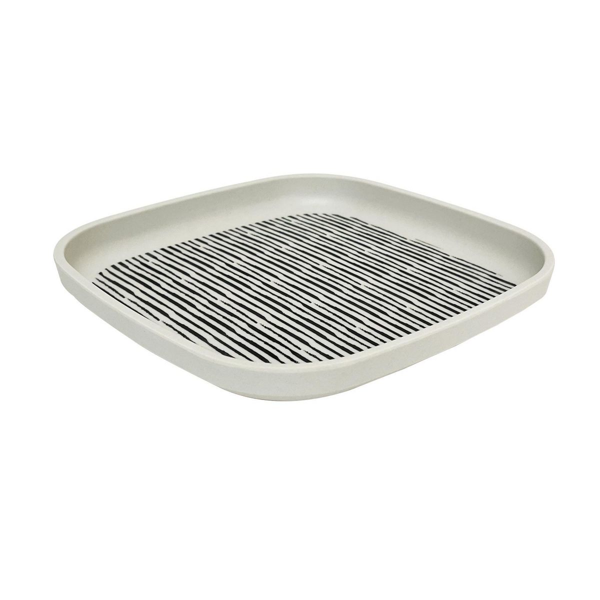 DECOGREEN - Plato 18x18 cm BioBamboo Cuadrado Rayas