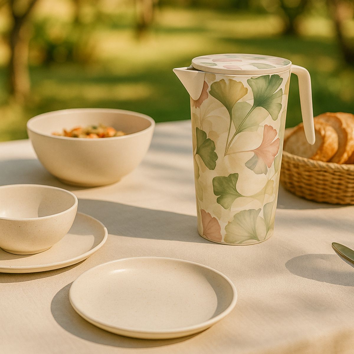 DECOGREEN - Jarrón de Bambú 1.4 l Gingko Verde