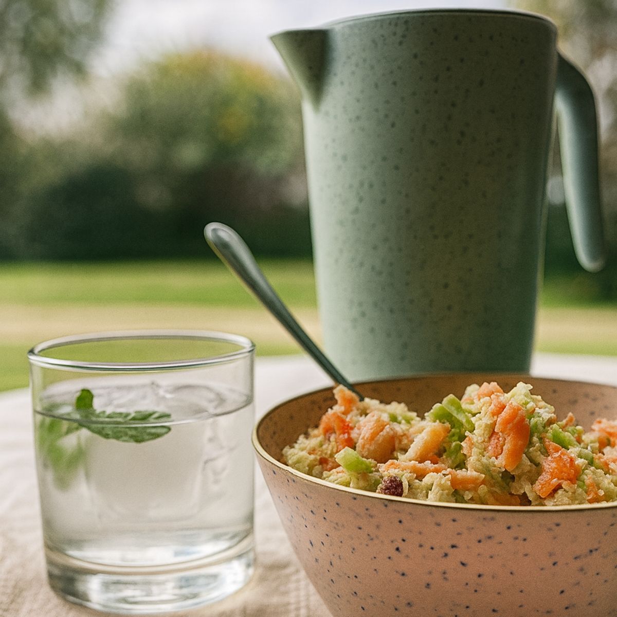 DECOGREEN - Jarrón de Bambú 1.4 l Gingko Menta