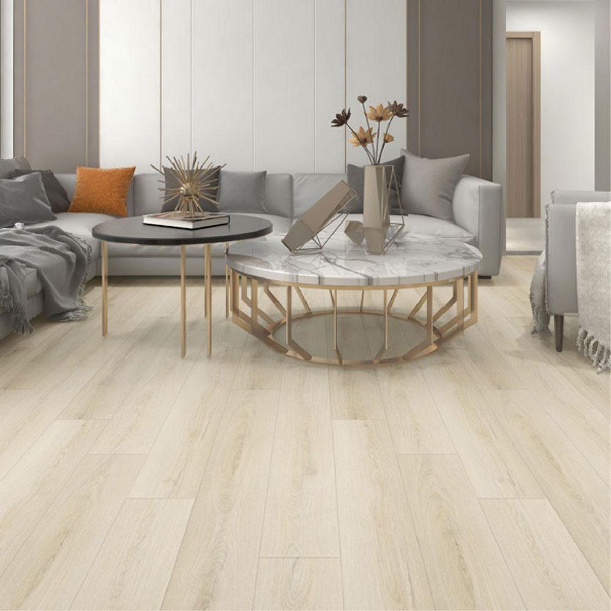 STRETTO - Piso Vinilico 0.5 mm 18x122 cm SPC Nórdico haya 2.64 m2
