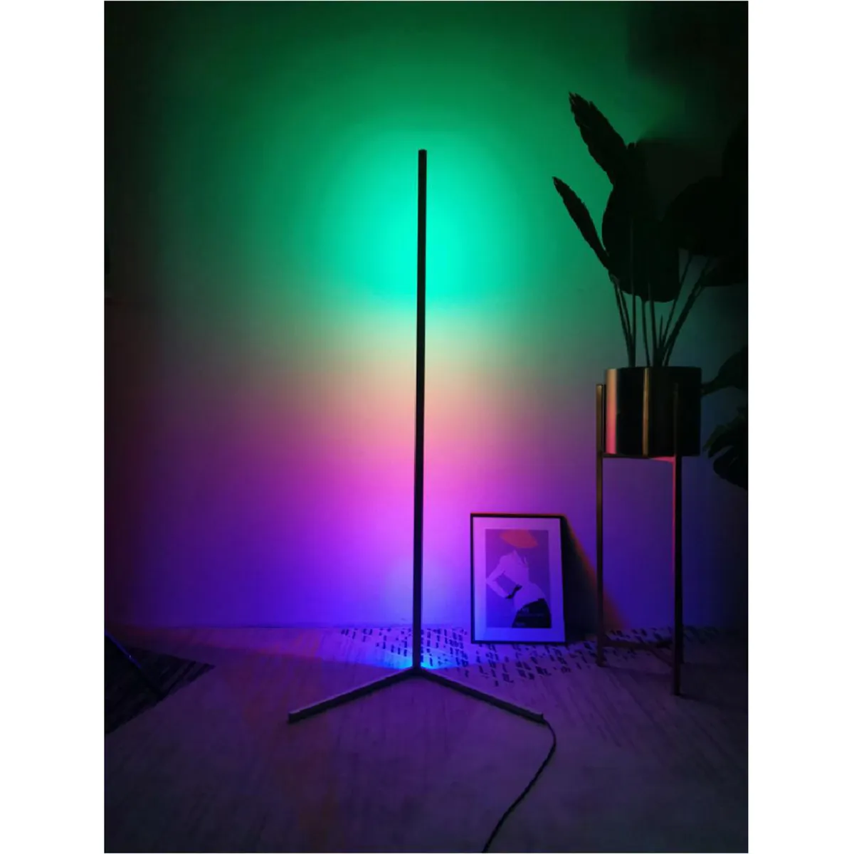 LEDZONE - Lampara de Pie Magic RGB Aluminio Multicolor 2x1.4 m