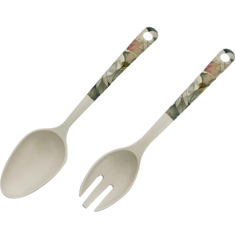 DECOGREEN - Set de Cuchara y Tenedor para Ensalada Multicolor Decogreen