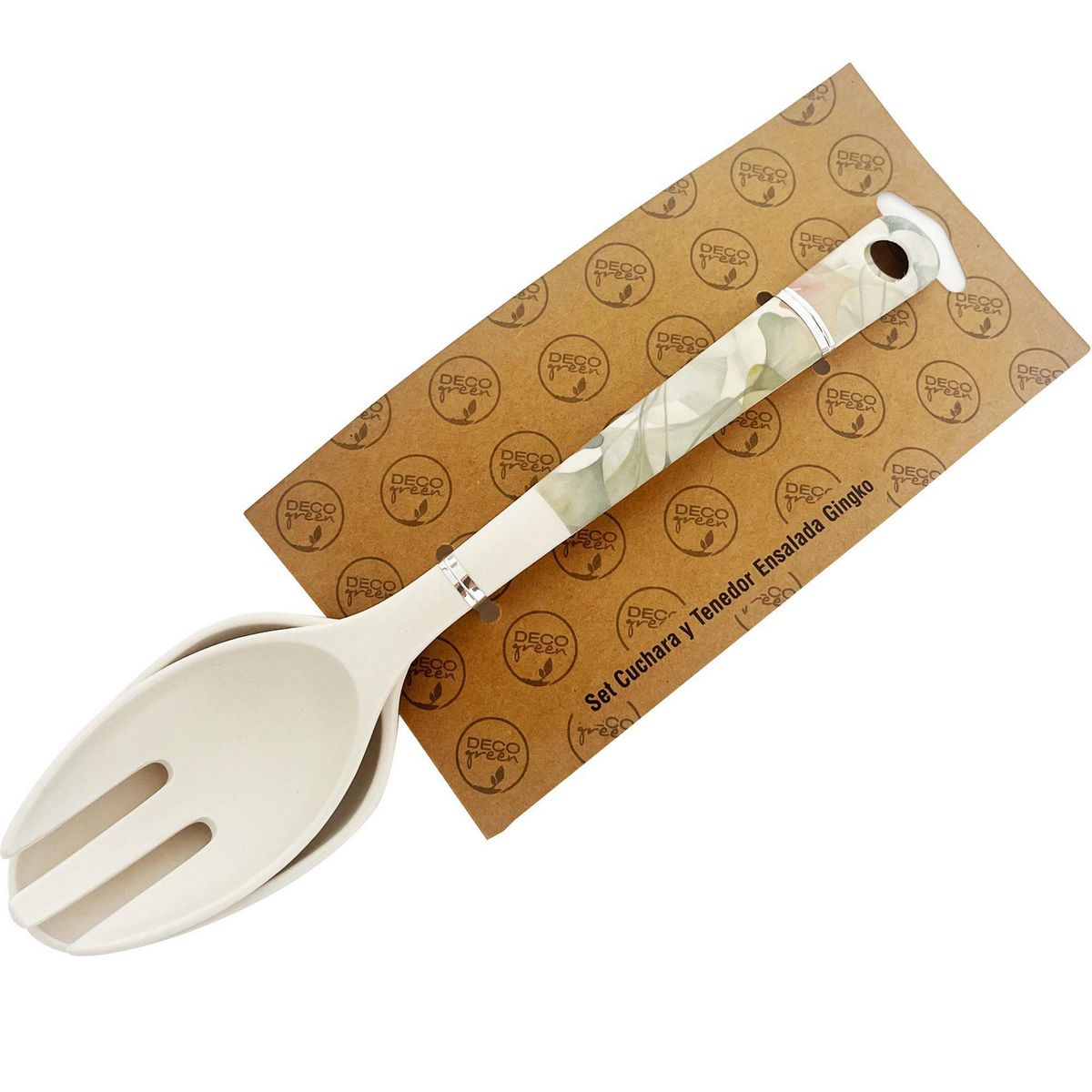 DECOGREEN - Set de Cuchara y Tenedor para Ensalada Multicolor Decogreen