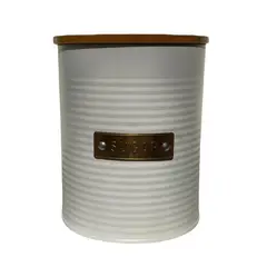 DECOGREEN - Canister 13x11 cm placa dorada Sugar blanco