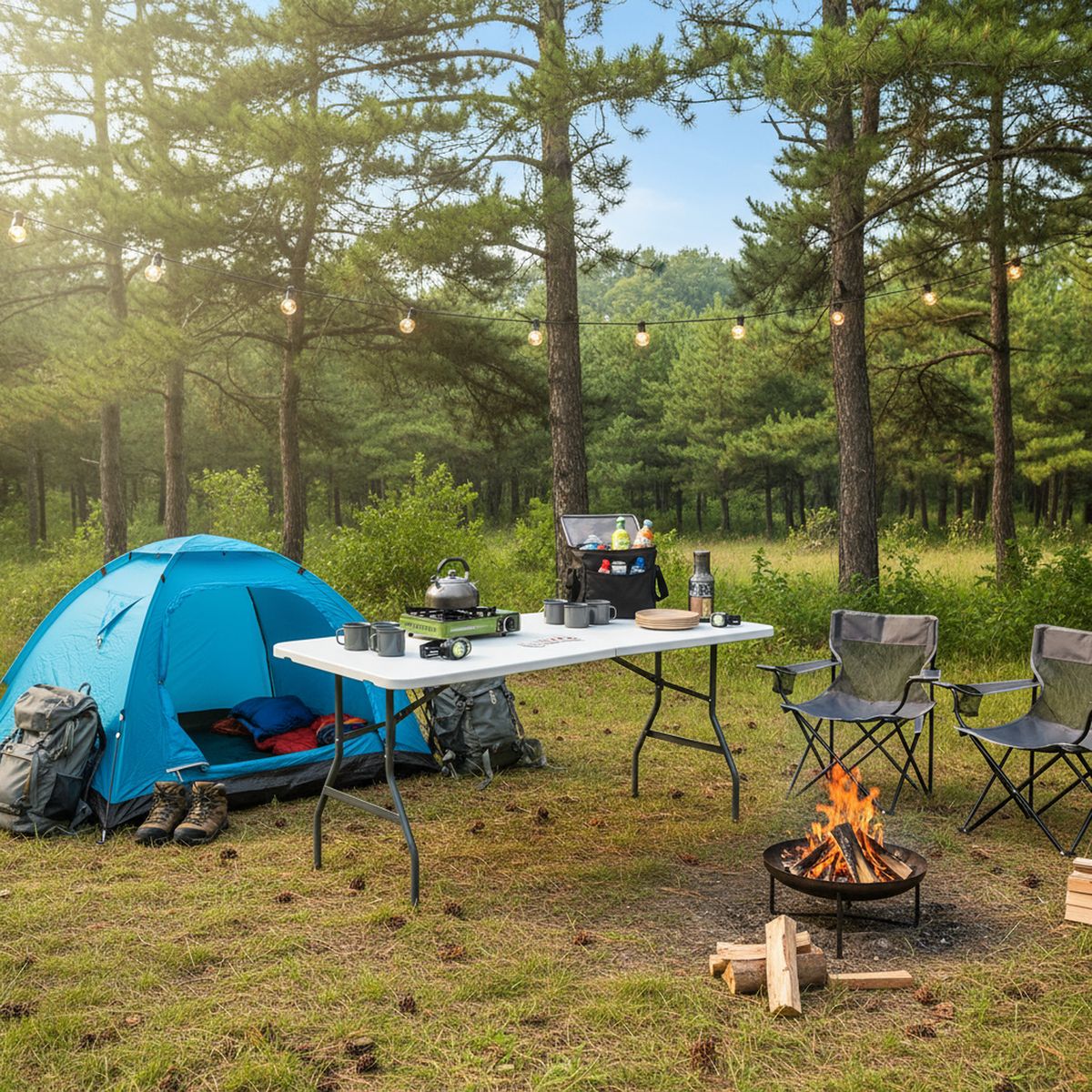 IMPORTADORA USA - Mesa plegable JH-Z244 Blanco 74x75x244 cm