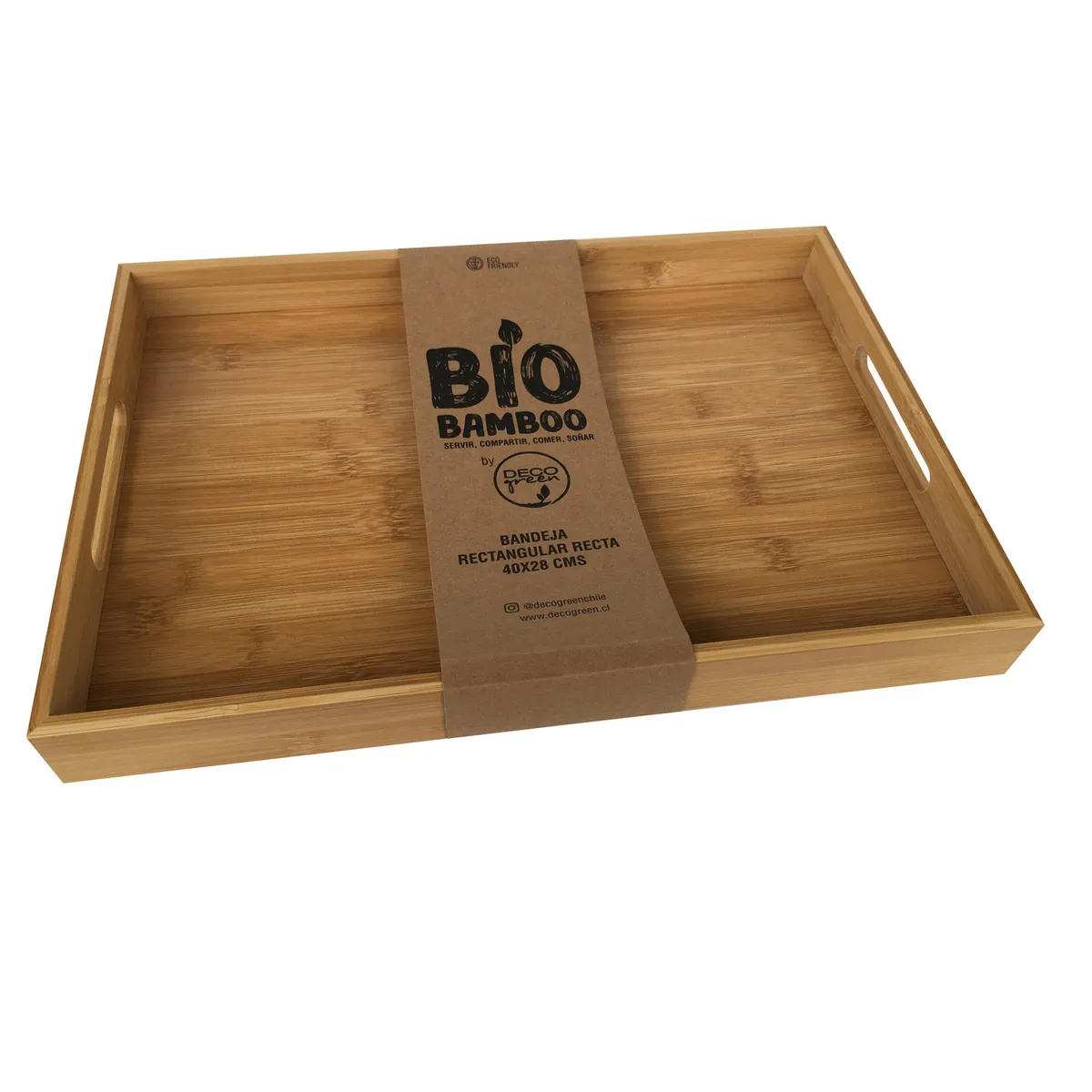 DECOGREEN - Bandeja Bambú Rectangular 28x4 cm Natural