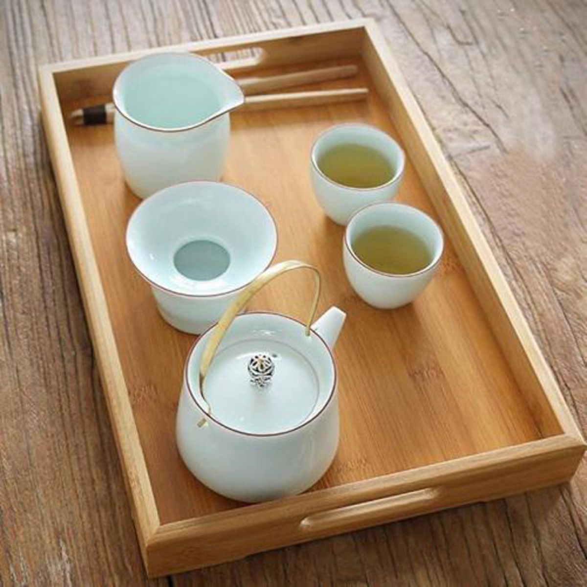 DECOGREEN - Bandeja Bambú Rectangular 28x4 cm Natural