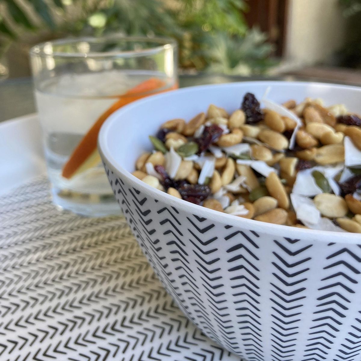 DECOGREEN - Bandeja Bambú Redonda 30x4.5 cm Blanco/negro