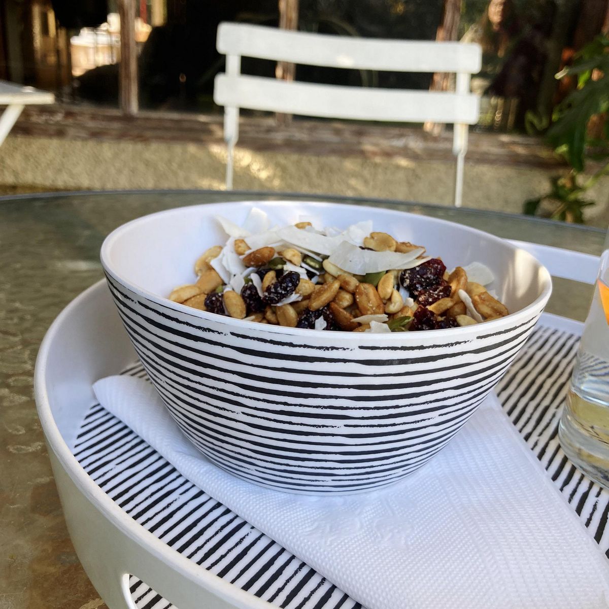 DECOGREEN - Bandeja Bambú Redonda 30x4.5 cm Blanco/negro