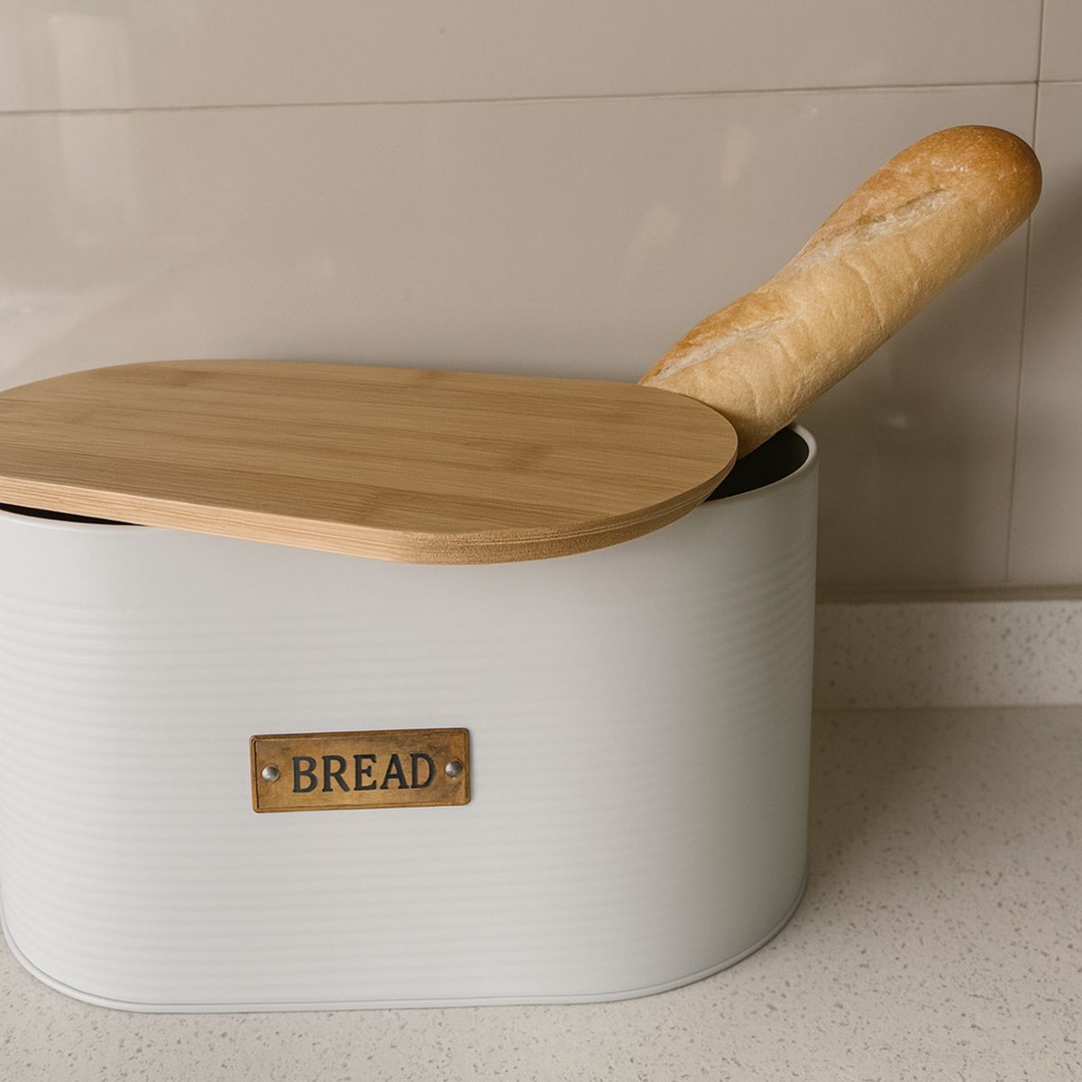 DECOGREEN - Panera Latón Ovalada 17.6x18 cm Blanco