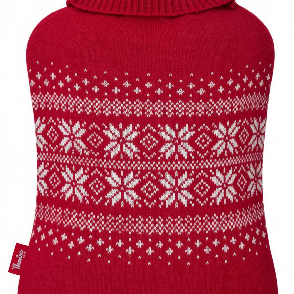 THERMICA - Guatero 2 Litros Tejido Rojo Copos Nieve