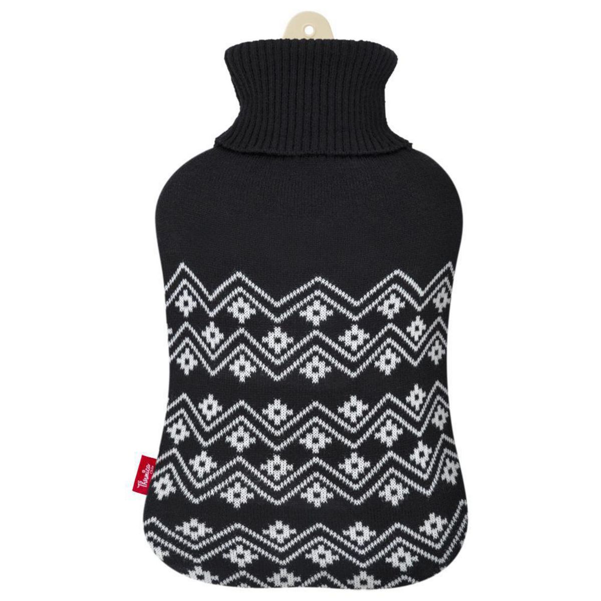 THERMICA - Guatero 2 Litros Tejido Negro Rombos Blancos