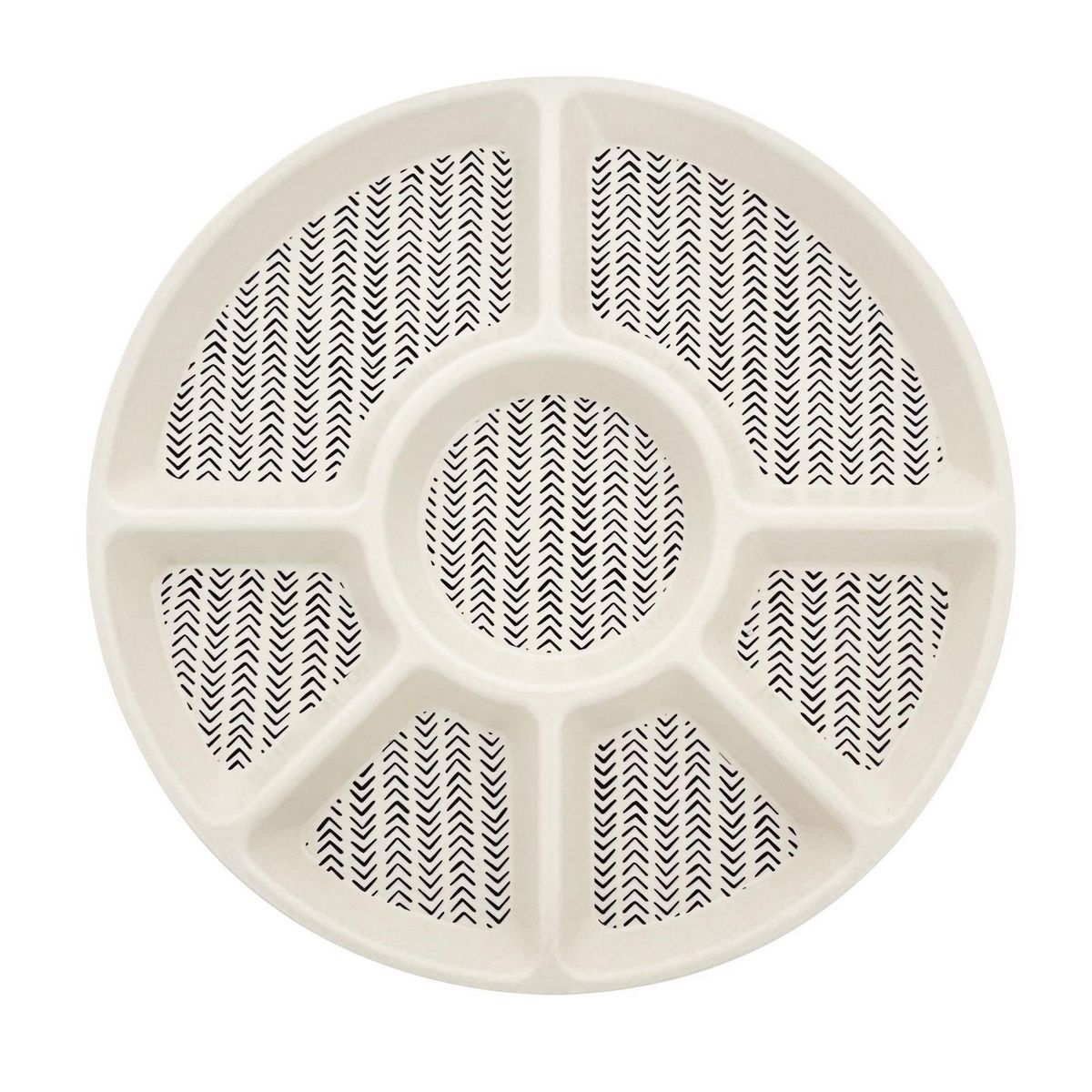 DECOGREEN - Bandeja de Bambú 25.8x1.6 cm Blanco/negro