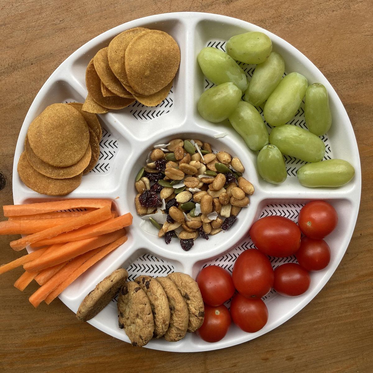 DECOGREEN - Bandeja de Bambú 25.8x1.6 cm Blanco/negro