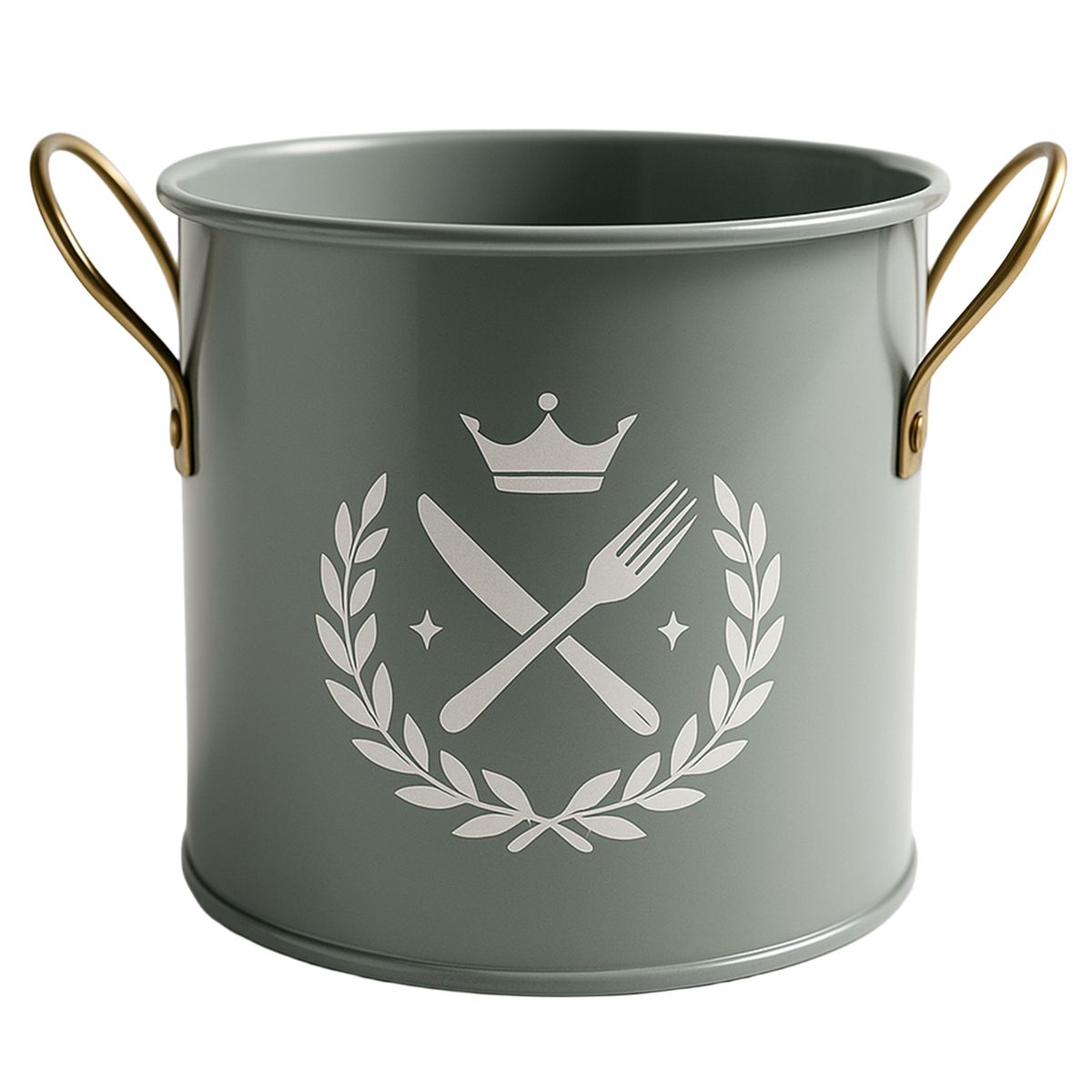 DECOGREEN - Organizador de Cubiertos con Asa Doradas