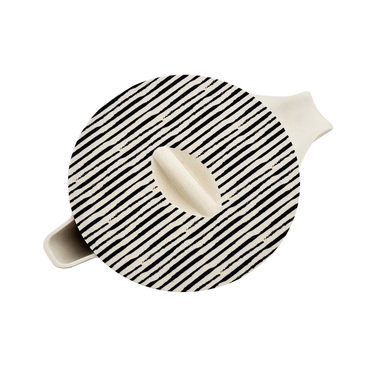 DECOGREEN - Jarron de Bambú 1.4 l Rayas Blanco/negro