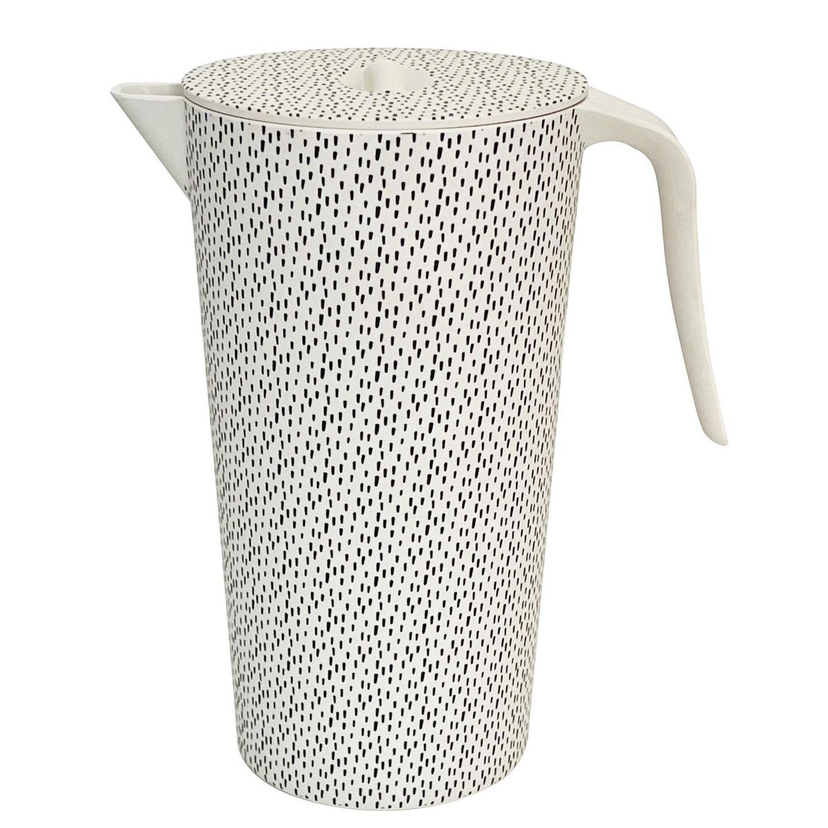 DECOGREEN - Jarron de Bambú 1.4 l Puntos Blanco/negro