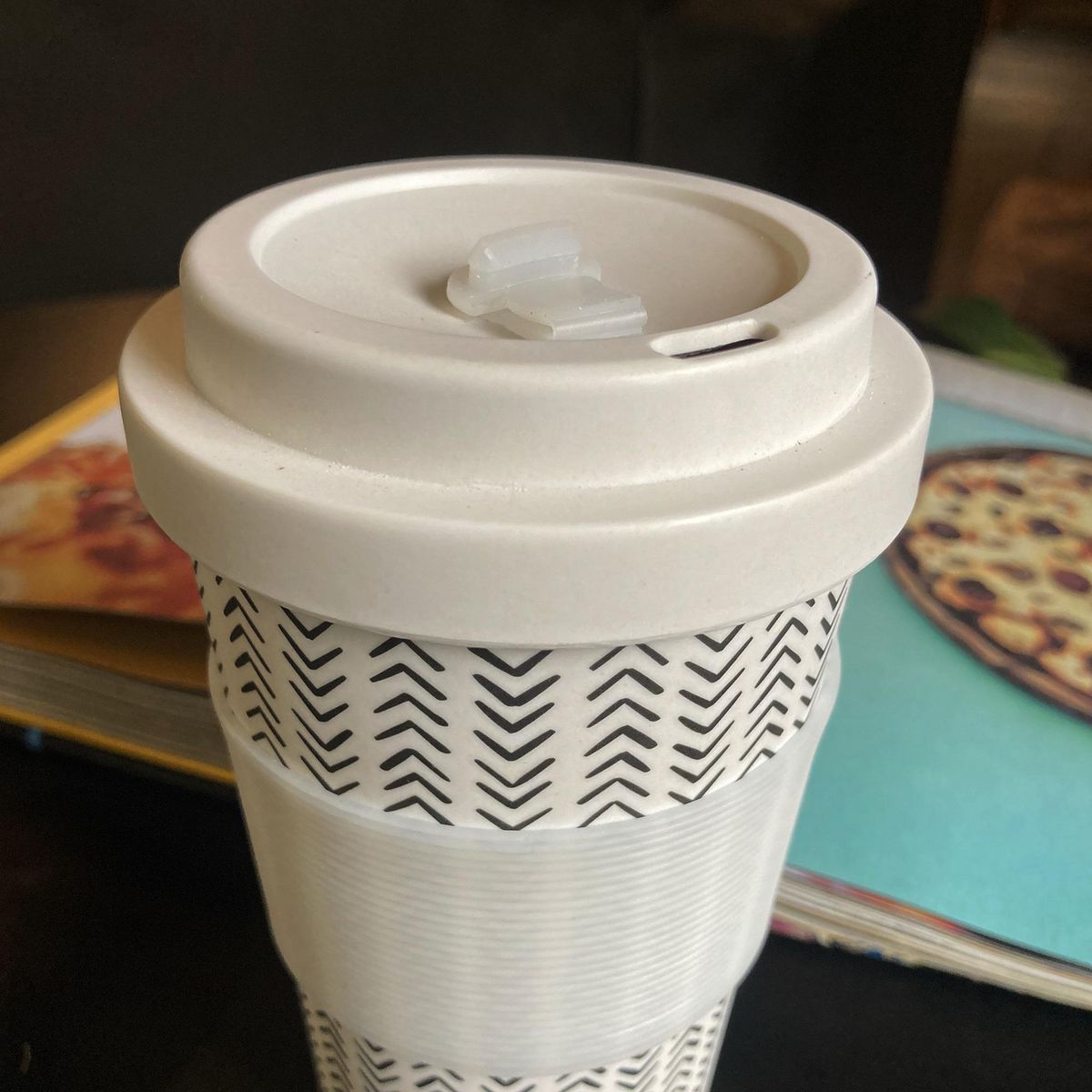 DECOGREEN - Mug 400 ml Fibra de Bambú Flechas Blanco 