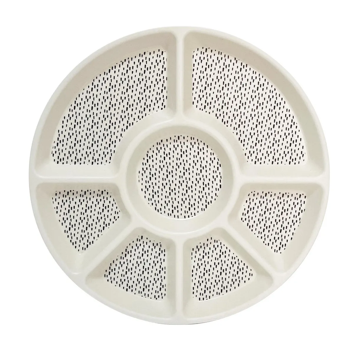 DECOGREEN - Bandeja de Bambú 25.8x1.6 cm Blanco/negro