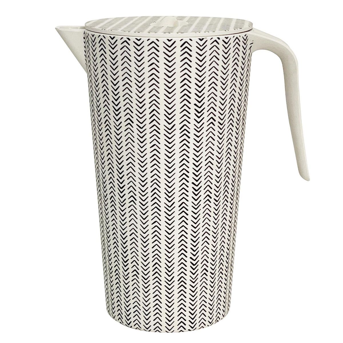 DECOGREEN - Jarron de Bambú 1.4 l Flechas Blanco/negro