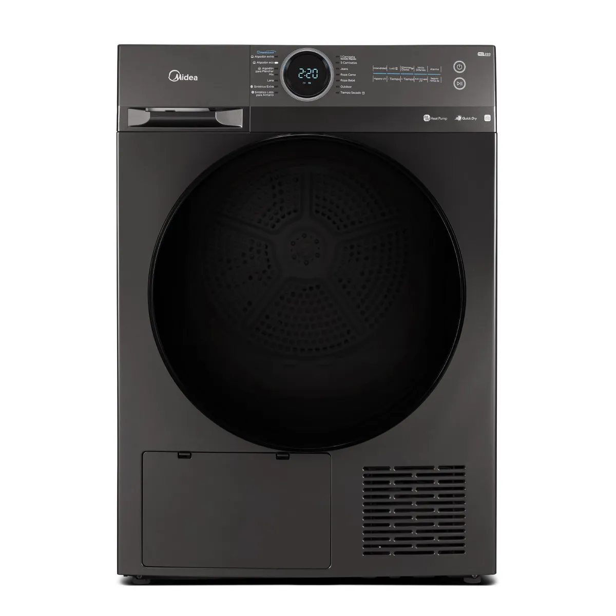 MIDEA - Secadora de Ropa 12 kg Carga Frontal con Bomba de calor Titanium MD200H120T