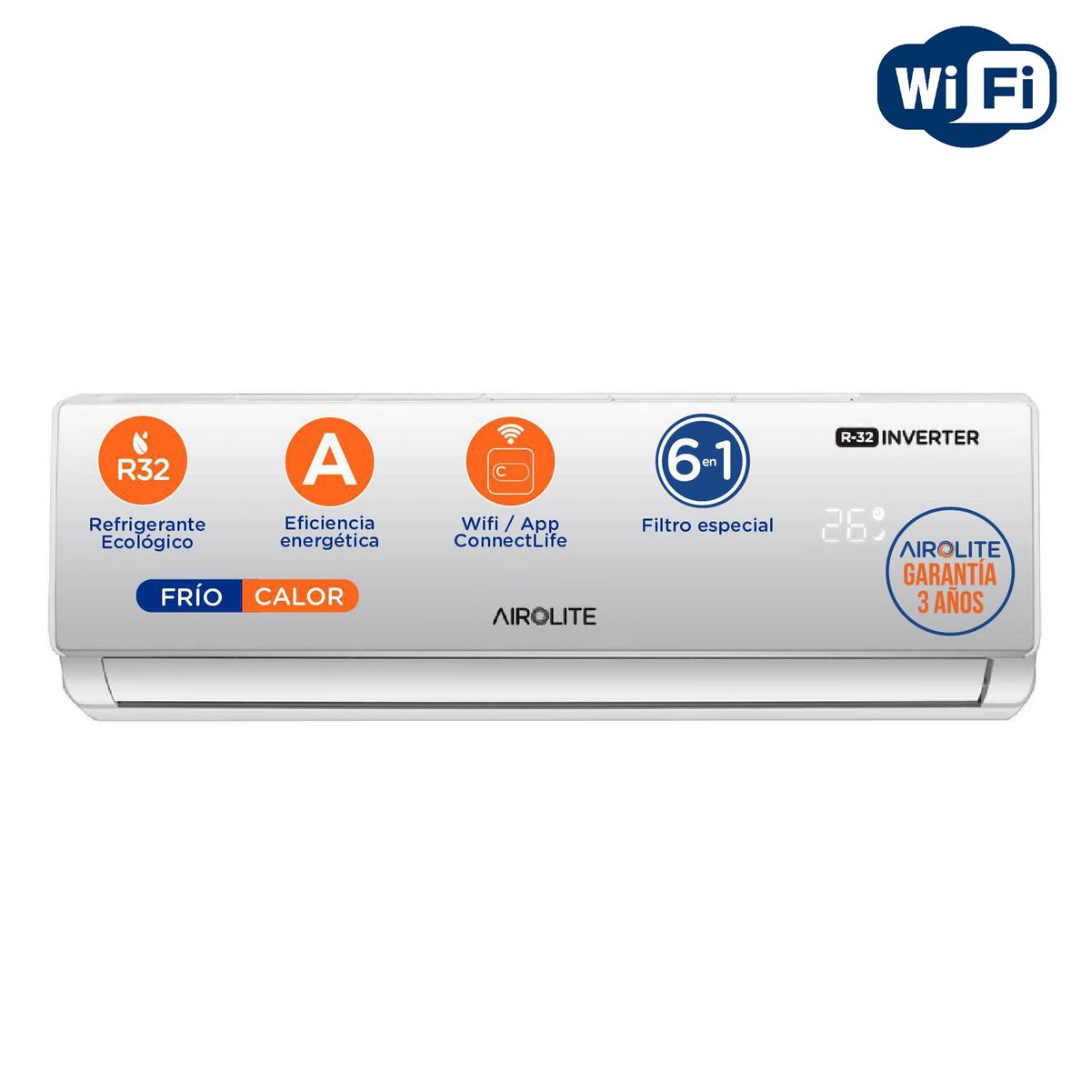 AIROLITE - Aire Acondicionado Split Inverter 24000 BTU