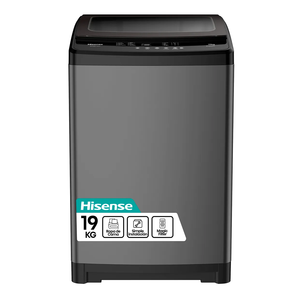 HISENSE - Lavadora Carga Superior 19 kg Titanium Grey WT3W1923UT