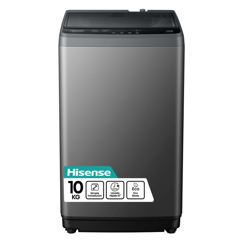 HISENSE - Lavadora Carga Superior 10 Titanium Grey WT1D1030UT
