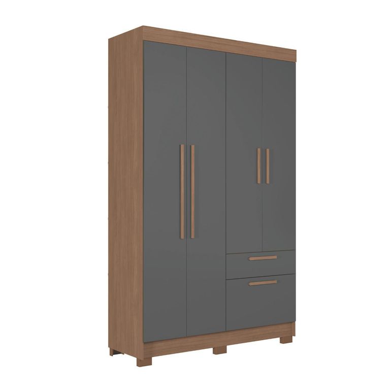 Closet 4 Puerta(s) 2 Cajón(es) 4 Repisa(s) 130x214x46 cm Gris