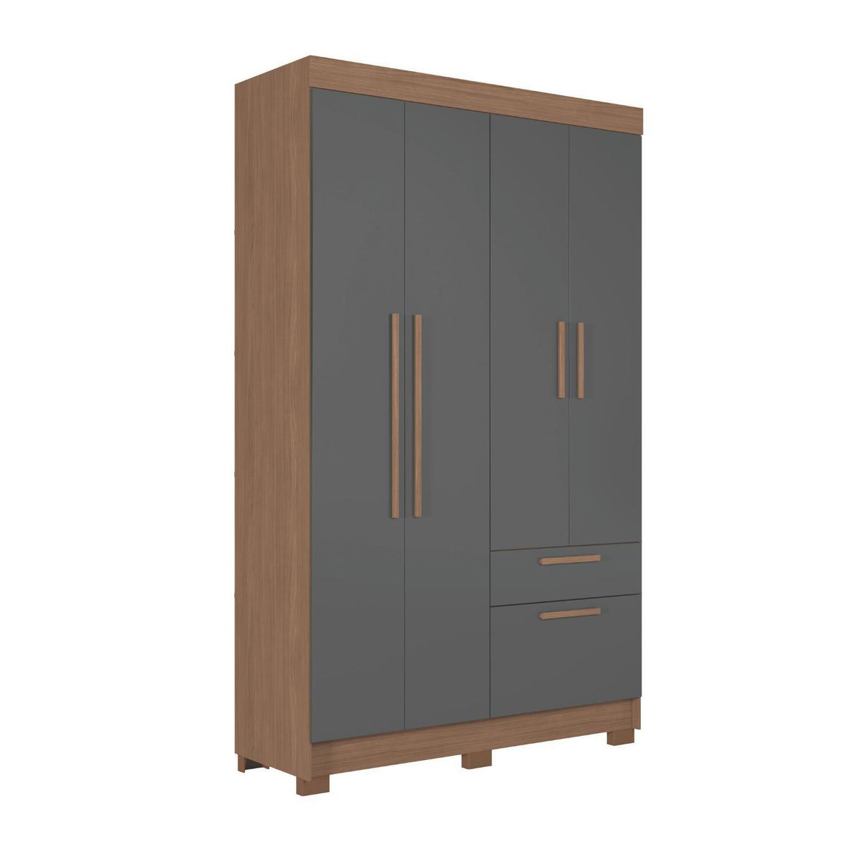 ONESSTA - Closet 4 Puerta(s) 2 Cajón(es) 4 Repisa(s) 130x214x46 cm Grafito