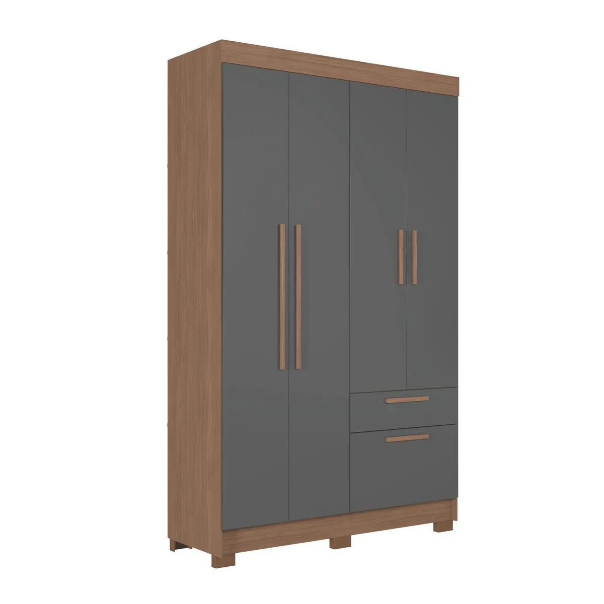 ONESSTA - Closet 4 Puerta(s) 2 Cajón(es) 4 Repisa(s) 130x214x46 cm Grafito