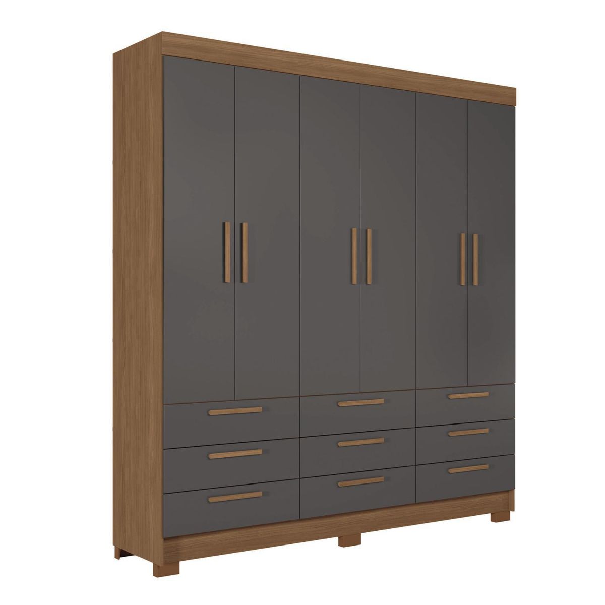 ONESSTA - Closet 6 Puerta(s) 9 Cajón(es) 5 Repisa(s) 194.4x214x46 cm Grafito