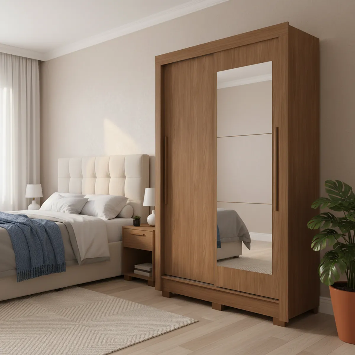 ONESSTA - Closet 2 Puerta(s) 2 Cajón(es) 4 Repisa(s) 140x214x49 cm Jatoba