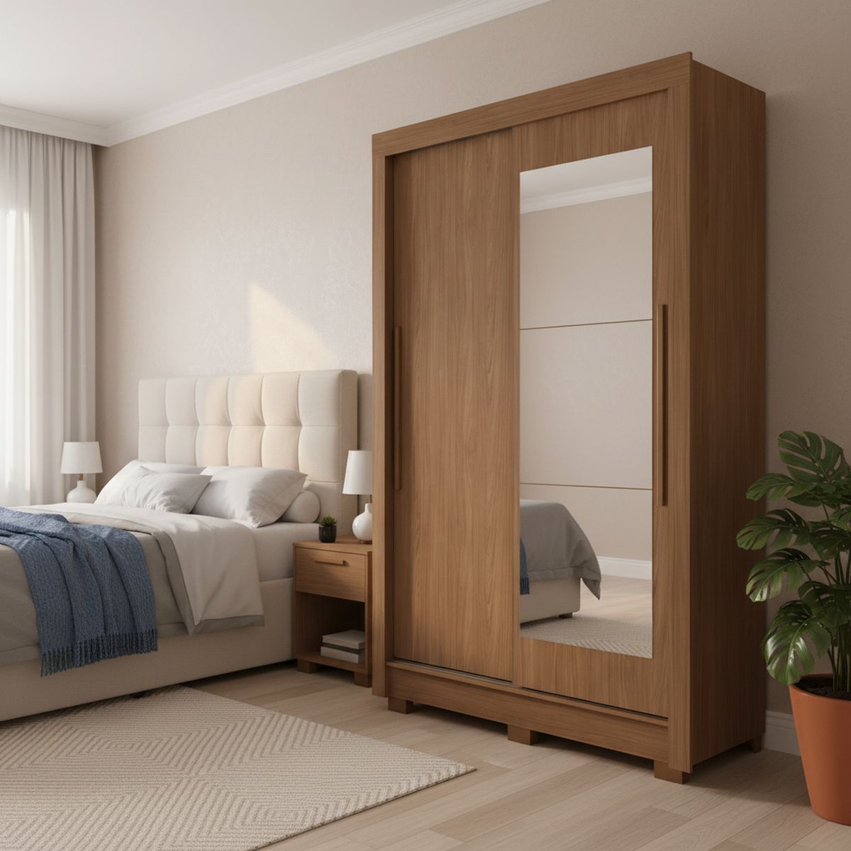 ONESSTA - Closet 2 Puerta(s) 2 Cajón(es) 4 Repisa(s) 140x214x49 cm Jatoba