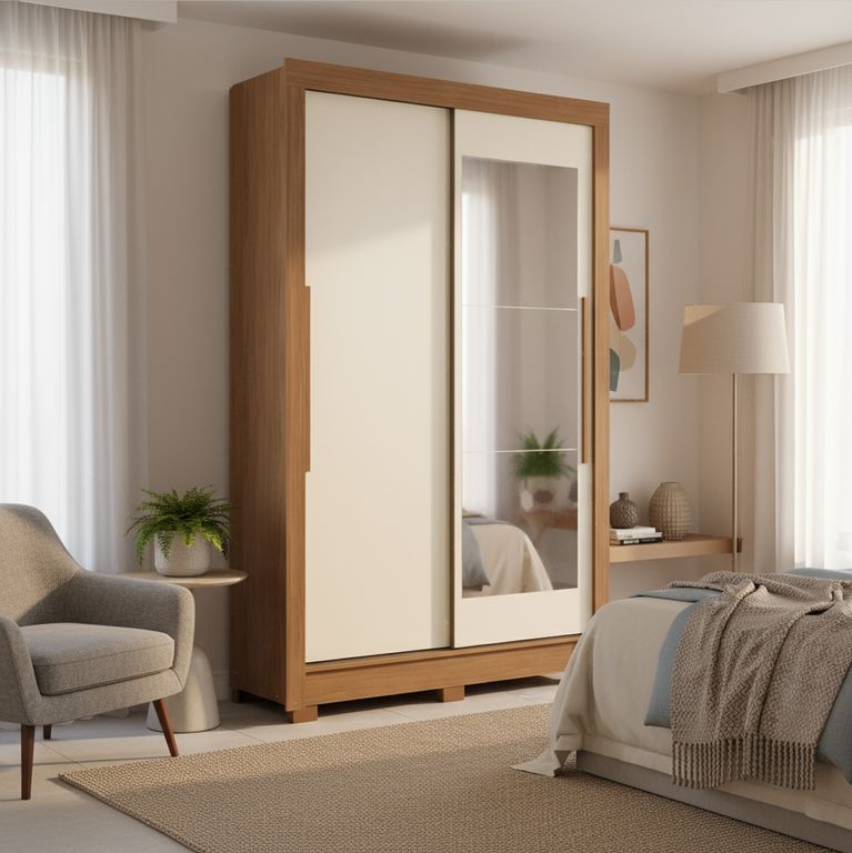 Closet 2 Puerta(s) 2 Cajón(es) 4 Repisa(s) 140x214x49 cm Madera Natural