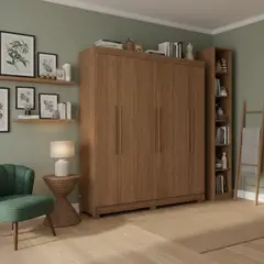 ONESSTA - Closet 6 Puerta(s) 2 Cajón(es) 6 Repisa(s) 194.4x214x46 cm Jatoba