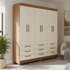 ONESSTA - Closet 6 Puerta(s) 9 Cajón(es) 5 Repisa(s) 194.4x214x46 cm Arena