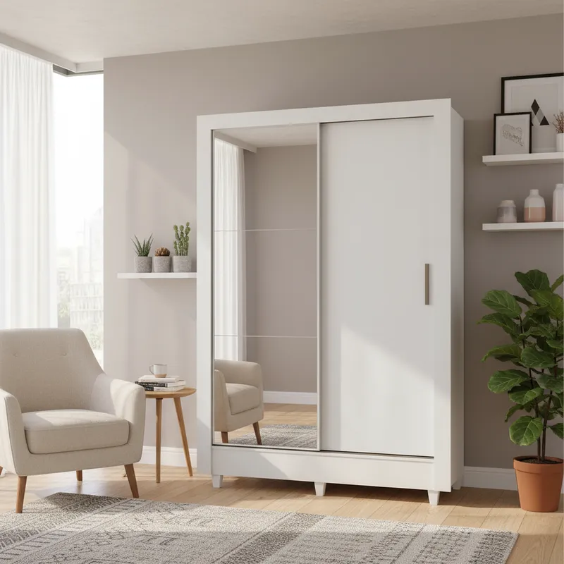 ONESSTA - Closet 2 Puerta(s) 2 Cajón(es) 4 Repisa(s) 118x191x46 cm Blanco