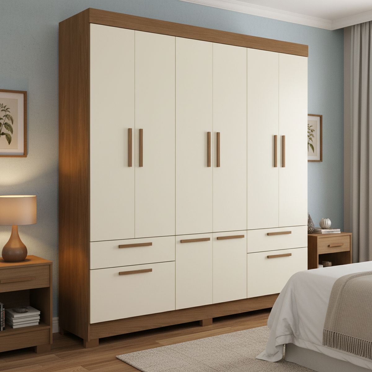 ONESSTA - Closet 8 Puerta(s) 4 Cajón(es) 8 Repisa(s) 194.4x214x46 cm Arena