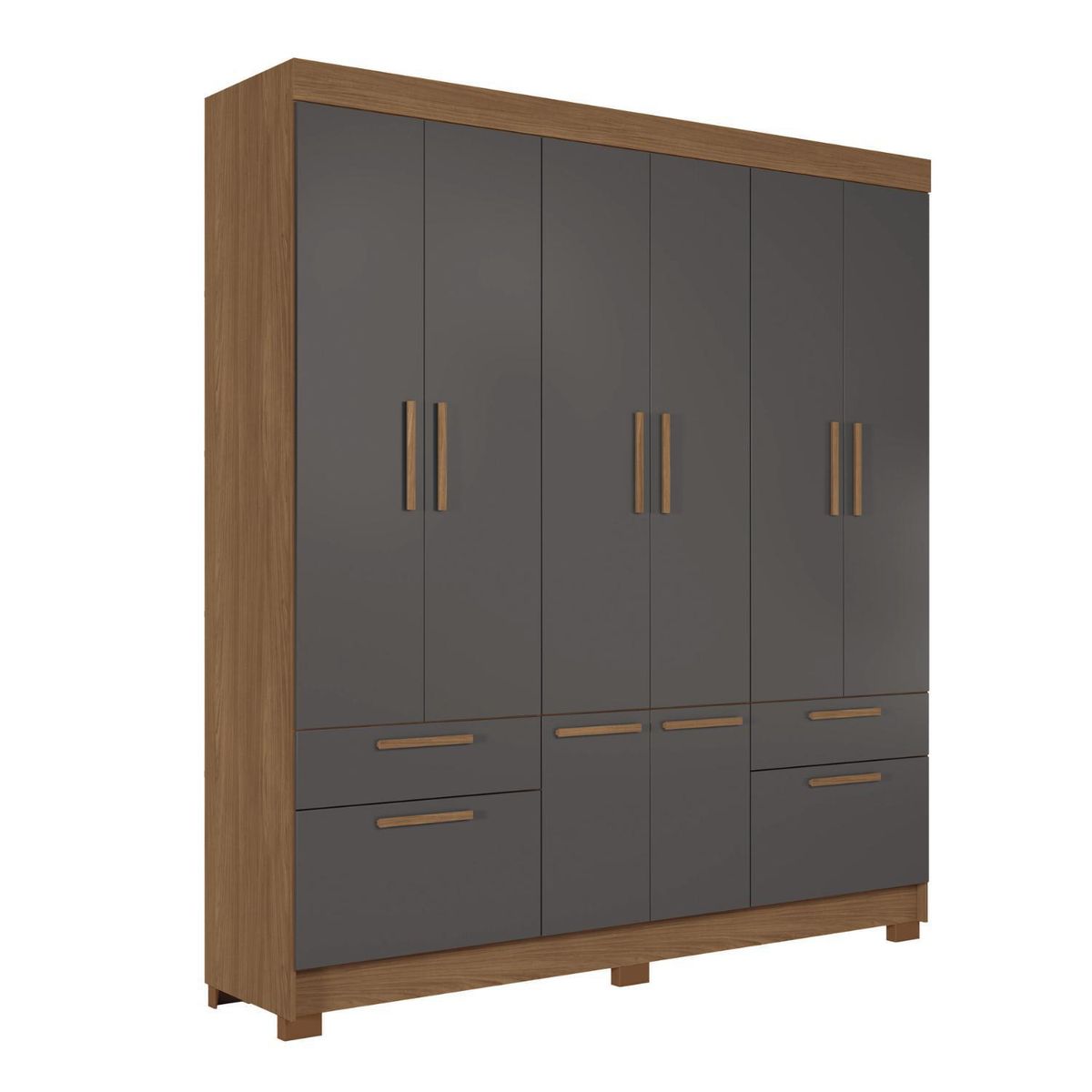 ONESSTA - Closet 8 Puerta(s) 4 Cajón(es) 8 Repisa(s) 194.4x214x46 cm Grafito