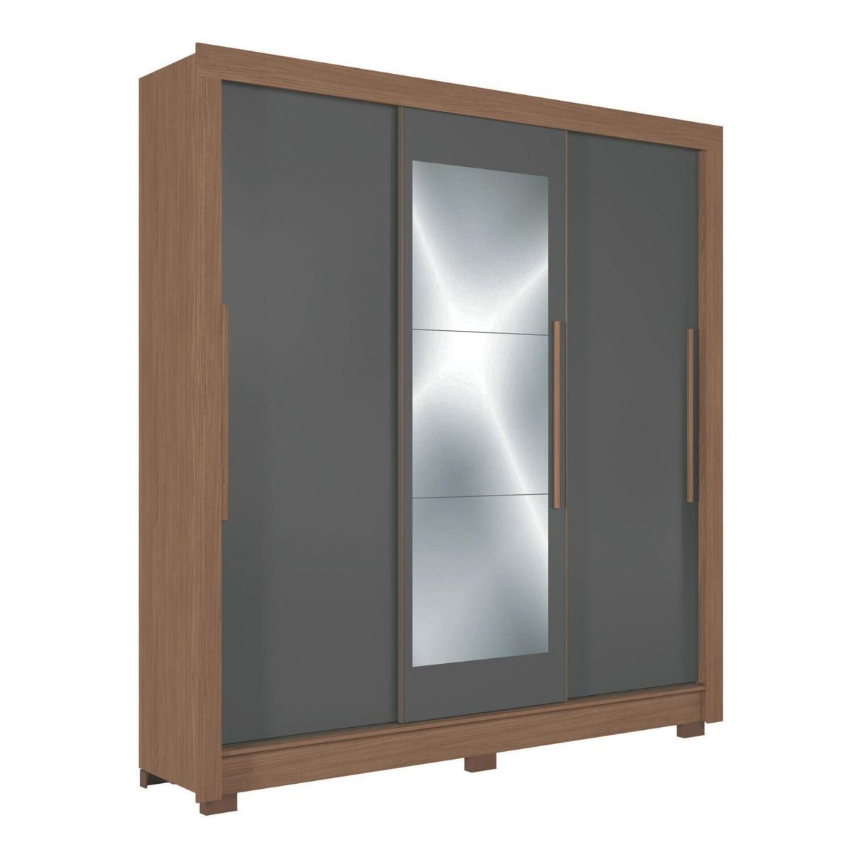 ONESSTA - Closet 3 Puerta(s) 2 Cajón(es) 6 Repisa(s) 204x214x49 cm Grafito