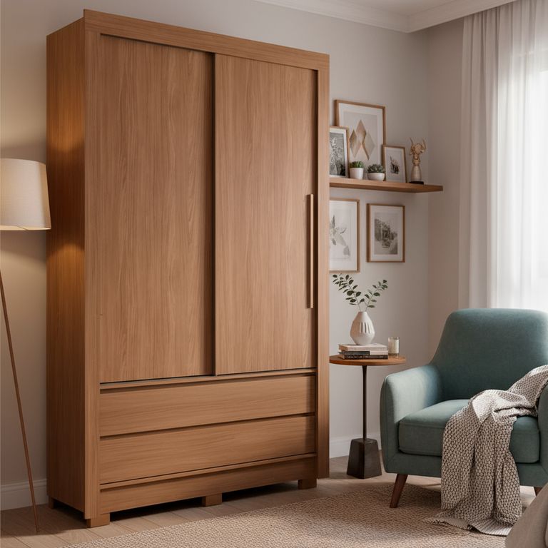 Closet 2 Puerta(s) 2 Cajón(es) 4 Repisa(s) 140x214x49 cm Café