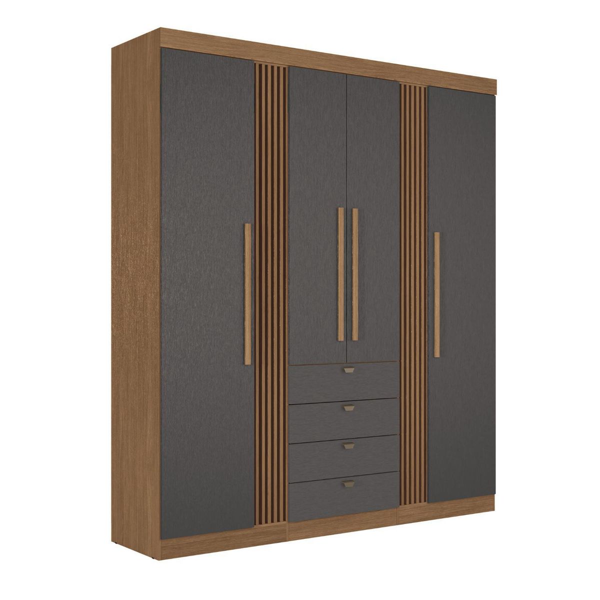 ONESSTA - Closet 4 Puerta(s) 4 Cajón(es) 6 Repisa(s) 191x219x46.3 cm Grafito